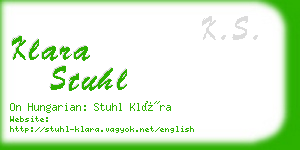 klara stuhl business card